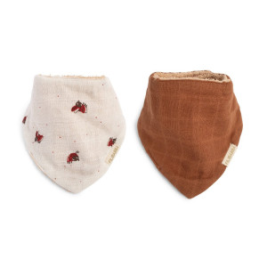 Filibabba - Śliniak Bandana 2 Szt. Lucky + Amber Brown