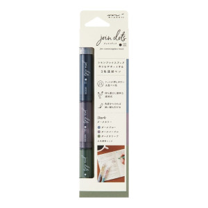 Midori - Zestaw Mini Zakreślaczy Connecting Pen Join Dots 3Szt. - Ciemne Kolory