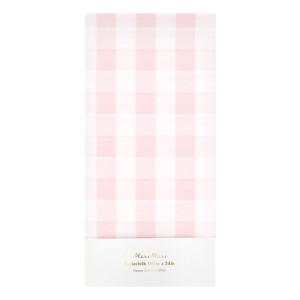 Meri Meri - Obrus Papierowy Pink Gingham Paper Tablecloth