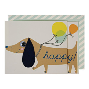 Meri Meri - Kartka Okolicznościowa Birthday Card - Sausage Dog