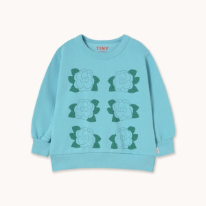 Tinycottons - Bluza Blue Flowers Graphic Sweatshirt - Light Cyan