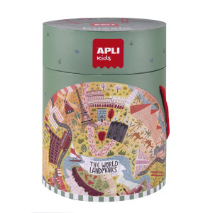Apli Kids - Apli Kids - Puzzle Okrągłe W Tubie Światowe Zabytki 5+