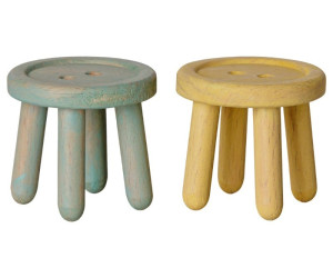Maileg - Zestaw Taboretów Dla Myszek 2Szt. - Mint/Light Yellow