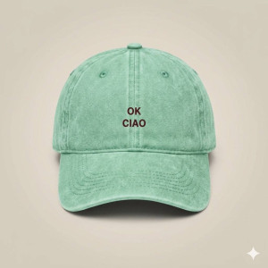 Bazaar Noir - Czapka Z Daszkiem "Ok Ciao" - Miętowa