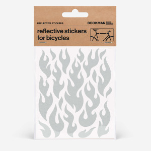 Bookman Urban Visibility - Naklejki Odblaskowe Na Rower - Flames White