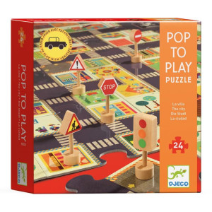 Djeco - Puzzle - Ulice W Mieście Ze Znakami Drogowymi 3D