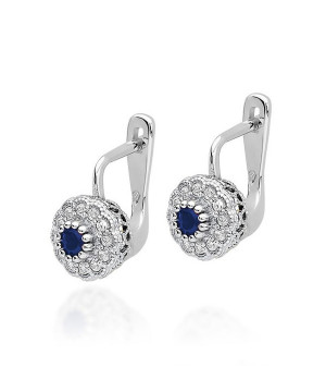 Náušnice Bonore - Bílé Zlato 585 - Safír 0,15 ct 128828
