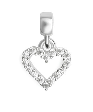 Přívěšek Daniel Wellington Heart Contour Crystal Charm Silver DW00401051