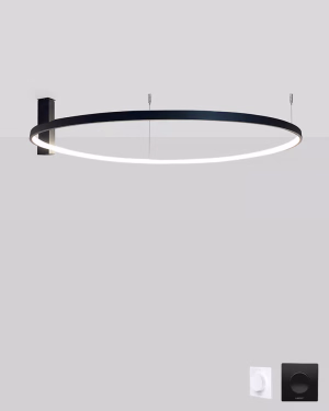 Shilo AGARI 117cm Deckenleuchte 1350/1352 Schwarz mit dimmbarem LED RING