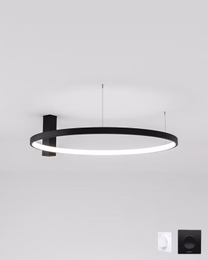Shilo AGARI 87cm Deckenleuchte 1340/1342 Schwarz mit dimmbarem LED RING