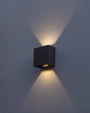 Lampa elewacyjna Lutec GEMINI BEAMS kinkiet IP54 czarny 3000K