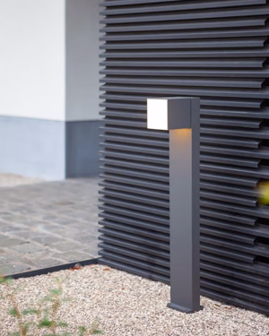 Stojąca lampa ogrodowa Lutec CUBA IP54 ciemna szarość 3000K