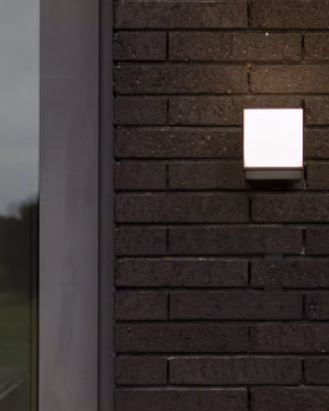 Lampa elewacyjna Lutec CUBA 1 kinkiet IP54 ciemna szarość 4000K