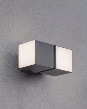 Lutec Fassadenleuchte CUBA 2 Wandleuchte IP54 dunkelgrau 3000K