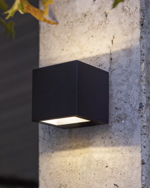 Lutec GEMINI Wandleuchte IP54 schwarz 3000K