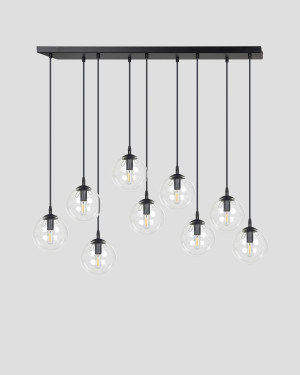EMIBIG COSMO 9 BLACK-TRANSPARENT závesné svietidlo 711/9