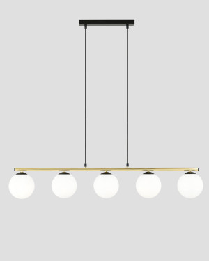 EMIBIG ALLORA 5 SCHWARZ-GOLD Pendelleuchte 1254/5