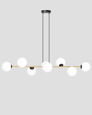 EMIBIG GRAVITY 8 SCHWARZ-GOLD Pendelleuchte 1241/8