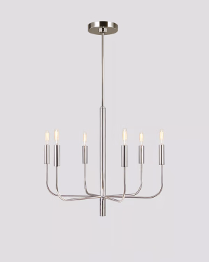 Elstead BRIANNA 6 polierter Nickel Kronleuchter Pendelleuchte