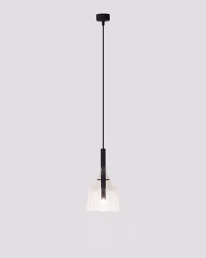 Shilo BOTOR 1 5095 Schwarze Pendelleuchte mit transparentem Diffusor