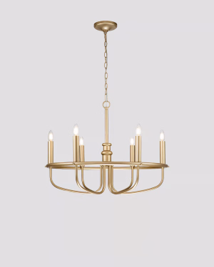 Elstead Kichler CAPITOL HILL 6 Natürlicher Messing-Gold-Kronleuchter