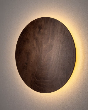 Nowodvorski Holz-Wandleuchte RING TIMBER LED L 35cm 11291