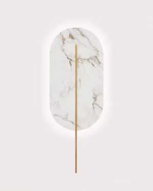 Ummo ROKKE WHITE STONE BRASS nástenné svietidlo