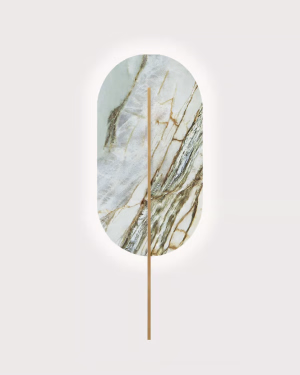 Ummo ROKKE GREEN STONE BRASS nástenné svietidlo
