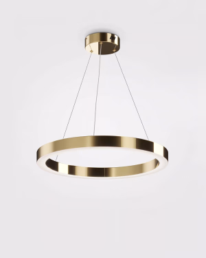 Złoty RING LED-owy lampa wisząca Maytoni SATURNO 60cm 4000K