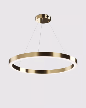 Złoty RING LED-owy lampa wisząca Maytoni SATURNO 80cm 4000K