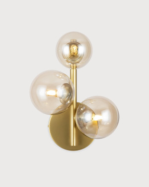 Maytoni DALLAS Wandleuchte in Gold-Bernstein Schirme MOD545WL-03G