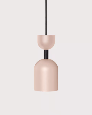 Beżowa lampa wisząca Ummo SUPURU z czarną rurką
