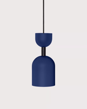 Ummo SUPURU marineblaue Pendelleuchte mit schwarzem Rohr