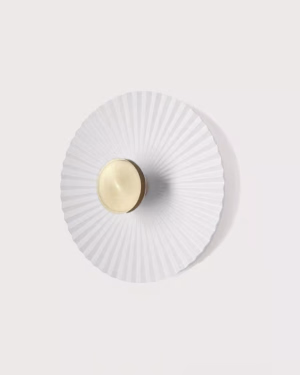 Aromas OSION Weiß-Mattmessing 50cm runde Wandleuchte