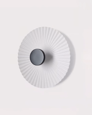 Aromas OSION Weiß-Mattschwarz 50cm runde Wandleuchte