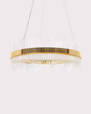 Złota lampa wisząca Moosee FLORENS 80 LED szklane sople