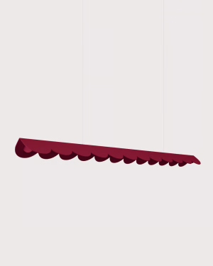 Bordowa lampa wisząca Thoro BISCUIT LED z falbanką