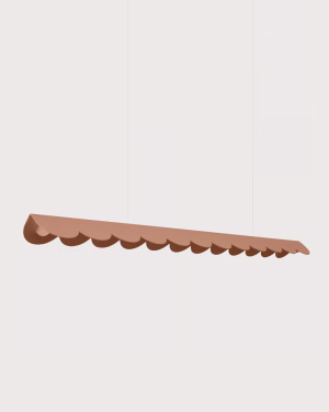 Brązowa lampa wisząca Thoro BISCUIT MOCCA LED z falbanką