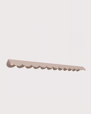 Beżowa lampa wisząca Thoro BISCUIT TAUPE LED z falbanką