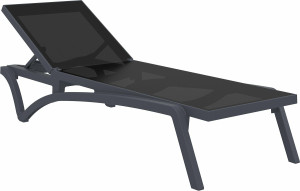 Leżak ogrodowy Siesta Pacific Dark Grey / Black