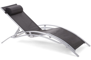 Leżak ogrodowy Aruba Silver / Black