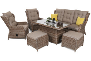 Meble ogrodowe technorattanowe Memfis Ginger / Brown Melange