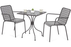Meble ogrodowe metalowe Maja Square Grey 2+1