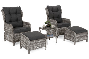 Meble ogrodowe technorattanowe Sofia Light Grey / Grey Melange