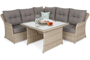 Narożnik ogrodowy technorattanowy Bergamo Beige / Beige Melange