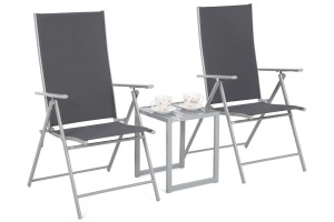 Zestaw krzeseł ogrodowych Casablanca Silver / Grey ze stolikiem Cuba Silver