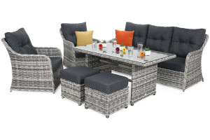 Meble ogrodowe technorattanowe Bergamo Light Grey / Grey Melange