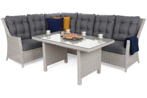 Narożnik technorattanowy lewy Alicante White / Grey
