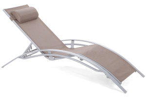 Leżak ogrodowy Aruba Silver / Taupe