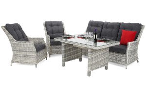 Meble ogrodowe technorattanowe Alicante Light Grey / Grey Melange